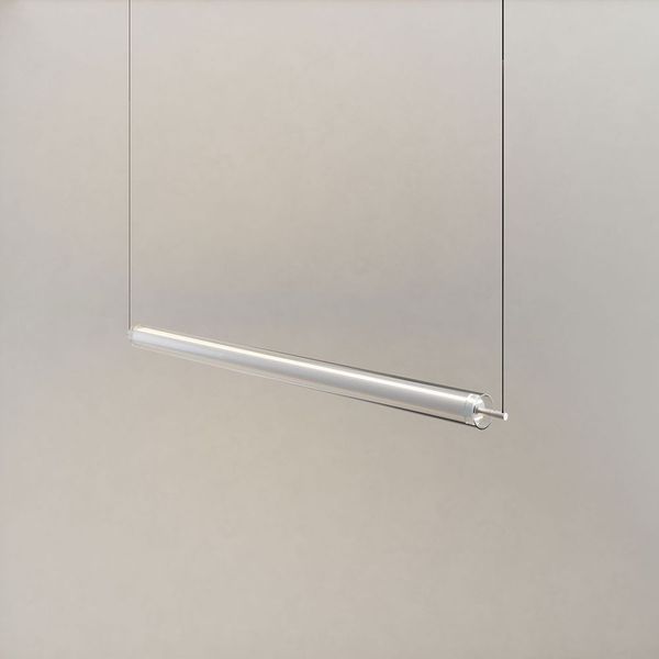 s.luce Ranya LED Up & Down Pendelleuchte mit Glas-Cover & Fernbedienung Aluminium, Klar 130cm