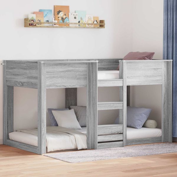 vidaXL Etagenbett für Kinder Graues Sonoma 80 x 200 cm Holzwerkstoff 3410408
