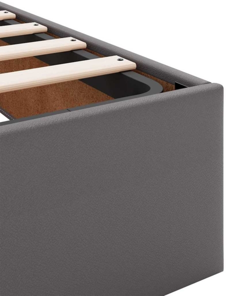 vidaXL Bettgestell mit Matratze Grau 120 x 190 cm Kunstleder 3399419 Bild 8