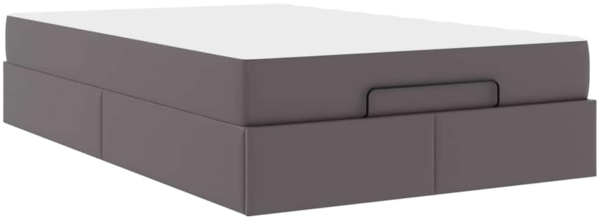 vidaXL Bettgestell mit Matratze Grau 120 x 190 cm Kunstleder 3399419 Bild 1