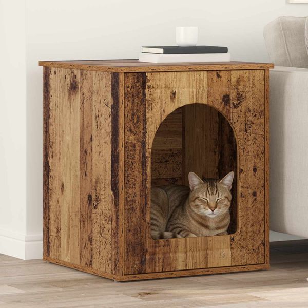 vidaXL Katzenhaus Altholz 53 x 52 x 62 cm Holzwerkstoff 8000714