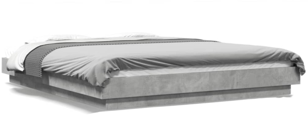 vidaXL Bettgestell Betongrau 150x200 cm Holzwerkstoff 3281185