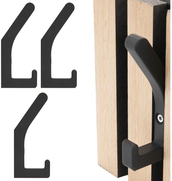 TSB Werk Kleiderhaken Garderobenhaken Akustikpaneele Kleiderhaken, (3-St), Akustik, Paneele, Akustikpanele, Haken, Schwarz