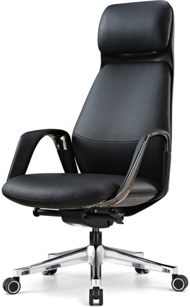 Chefsessel Bürostuhl Leder Schwarz Ergonomisch Business Lift Drehstuhl