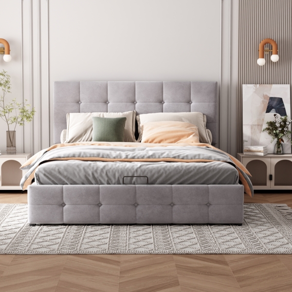 Polsterbett 140x200 cm aus Samt mit Stauraum – modernes Design und hoher Komfort