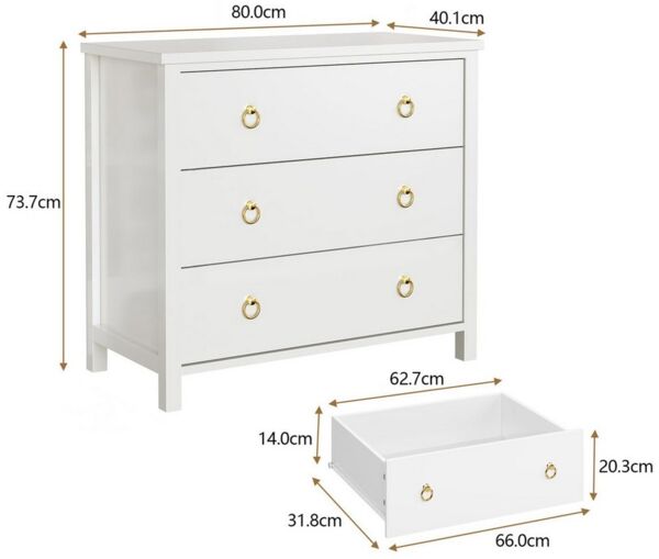 GarveeMore Kommode Kommode mit 3 Schubladen