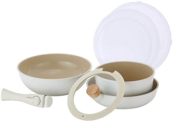 NEOFLAM® Pfannen-Set MIDAS Plus 8 tlg. Set - Sand, (8-tlg)