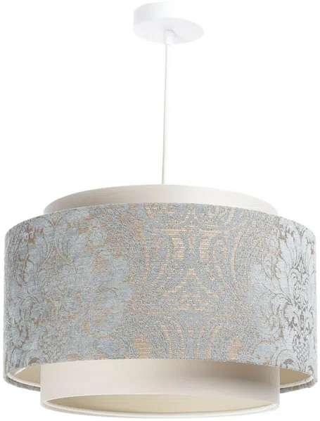 BPS Koncept DUM-009 Hängeleuchte DOBLO PVC-Kunststoff, gepolstert grau, creme-beige 1xE27 60W H:109cm Ø40cm dimmbar Bild 5