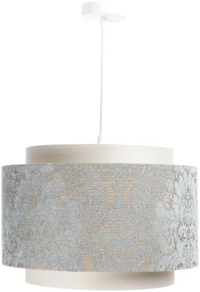 BPS Koncept DUM-009 Hängeleuchte DOBLO PVC-Kunststoff, gepolstert grau, creme-beige 1xE27 60W H:109cm Ø40cm dimmbar Bild 3