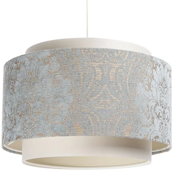 BPS Koncept DUM-009 Hängeleuchte DOBLO PVC-Kunststoff, gepolstert grau, creme-beige 1xE27 60W H:109cm Ø40cm dimmbar Bild 2