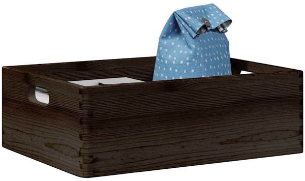 vidaXL Holzkiste mit Griffen Schwarz 40x30x13 cm Massivholz Kiefer 4017399