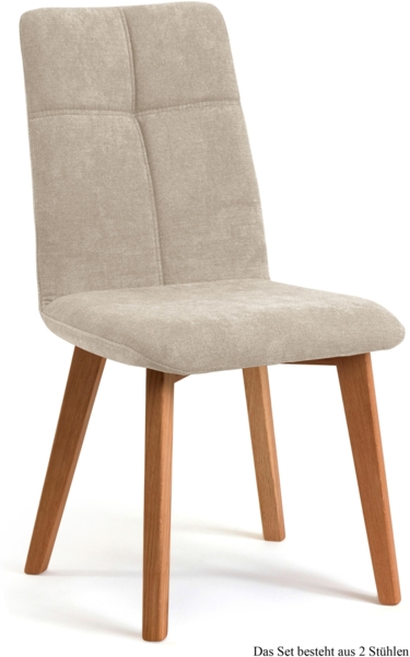 Esszimmerstuhl (2er-Set) Dillian 47 x 92 x 60 Eiche geölt/Natur