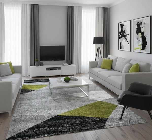 Vimoda Läufer Wohnzimmer Teppich Kurzflor, geometrisches Look, Rechteckig, Höhe: 5 mm, Läufer Moderner Meliert Muster für Küche und Schlafzimmer
