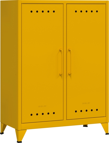 Bisley Fern Middle Sideboard aus Metall | Metallschrank im Retro-Instustrial Design in sunflower, FERMID-642
