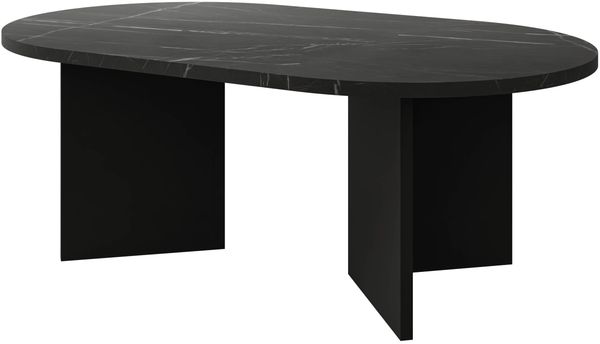 Couchtisch Gelizo 22 mm (Farbe: Schwarz / Schwarzer Marmor)