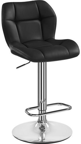 Yaheetech Barhocker mit Fußstütze, Drehbar & Höhenverstellbar (62,5 - 84,5 cm), Schwarz