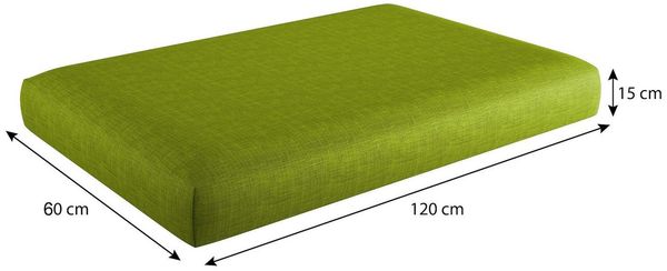 sunnypillow Sitzkissen Palettenkissen mit abnehmbarem Bezug Sitzkissen 120x60x15cm, Grün UV Bild 2