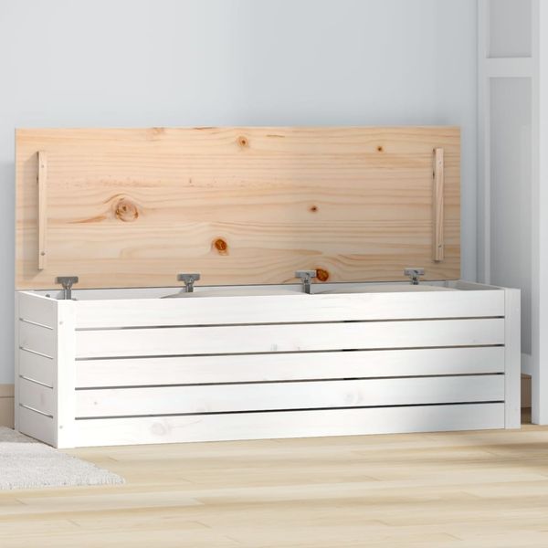 vidaXL Truhe Weiß 109x36,5x33 cm Massivholz Kiefer 823625