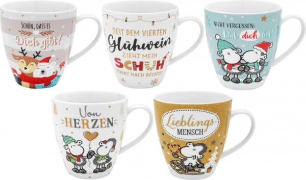 Weihnachtstasse Winter Kaffee Tee Tasse Becher 45 cl Porzellan Sheepworld Glühwein 51094