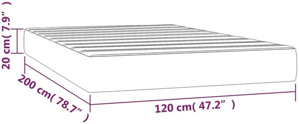 vidaXL Taschenfederkernmatratze Mittel Schwarz 120x200x20 cm Stoff 347756 Bild 7