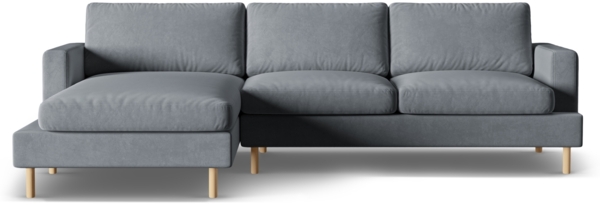 Micadoni Ecksofa Aliya 4-Sitzer Links Samt Grau
