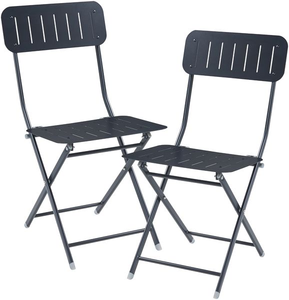Klappstuhl Sande 2er Set Stahl Schwarz [en. casa]