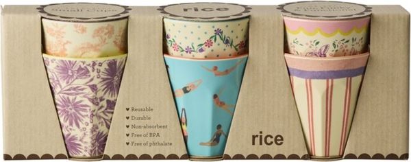 Rice - Melamine Cups with Glory Days Prints - Small - 160 ml