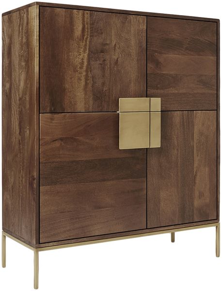 Sideboard RALF - Mangoholz Braun 118x38x100cm | Schrank Flur Schlafzimmer Kommode