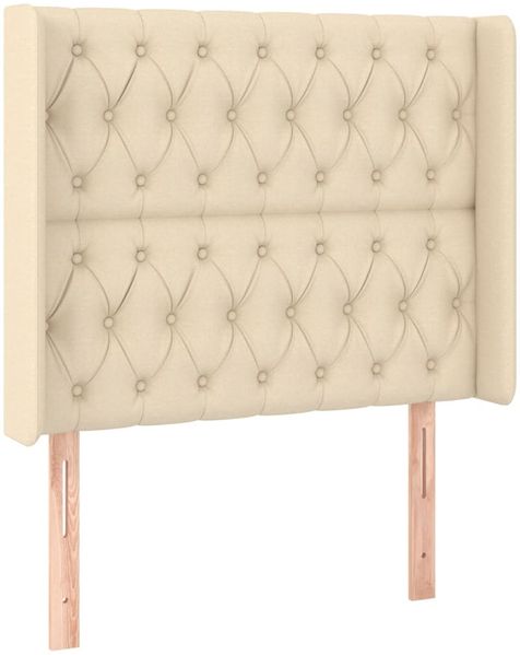 vidaXL Boxspringbett mit Matratze & LED Creme 100x200 cm Stoff 3139098 Bild 7
