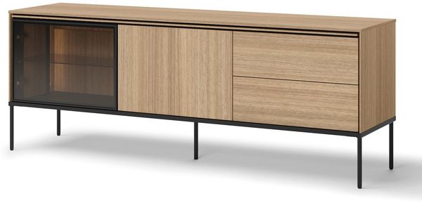 Compleo TV-Schrank mit 2 Schubladen und 2 Türen BUDI, LED-Beleuchtung, Modern design