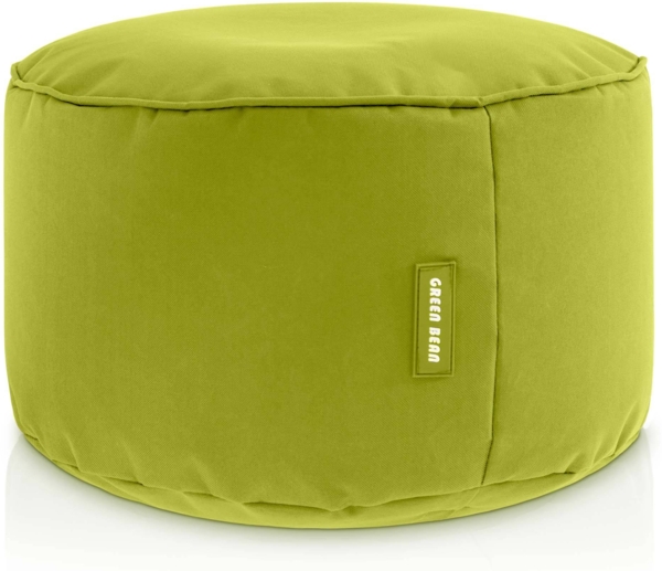 Green Bean® Sitzsack-Hocker 45x25cm mit EPS-Perlen Füllung - Sitz-Pouf für Sitzsäcke - Sitzhocker für Kinder und Erwachsene - Grün