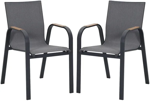 Vente-unique - ZEYVA Garden dining set Metall Grau - B 65 cm x H 86,5 cm x L 52 cm