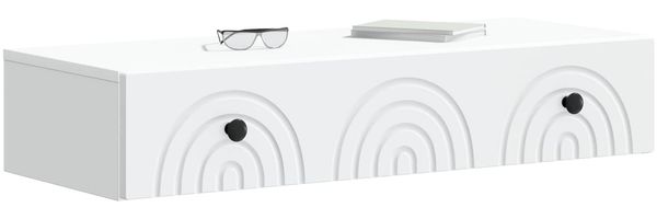 vidaXL Wandmontierter Beistelltisch Weiß 87,5 x 34,5 x 17 cm 898155 Bild 2