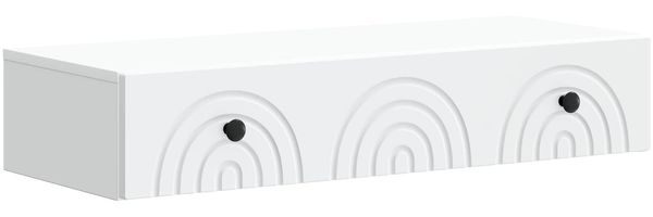 vidaXL Wandmontierter Beistelltisch Weiß 87,5 x 34,5 x 17 cm 898155