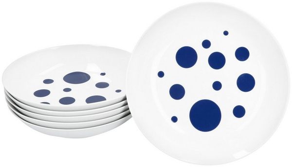 MamboCat Suppenteller Pula dunkelblau 6er Set Suppenteller 450ml Porzellan tiefe Teller