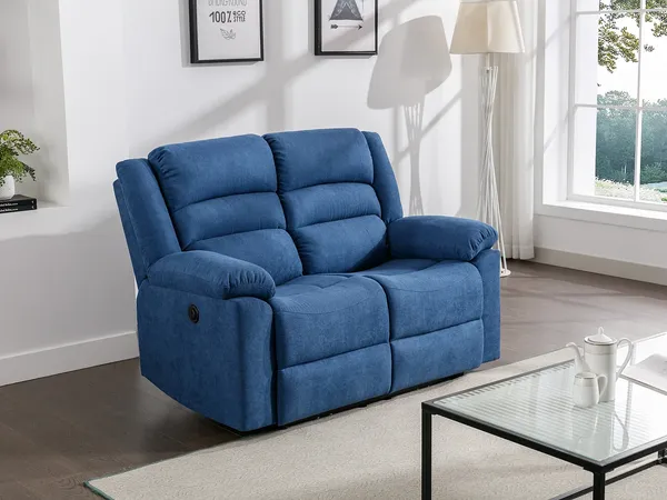 Vente-unique - BUROLO Sofa Stoff Blau - B 95 cm x H 103 cm x L 144 cm
