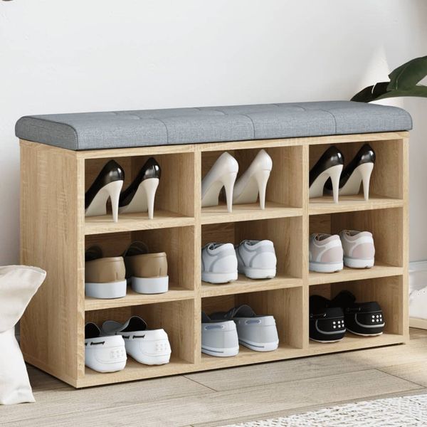 vidaXL Schuhbank Sonoma-Eiche 82 x 32 x 50 cm Holzwerkstoff 835105