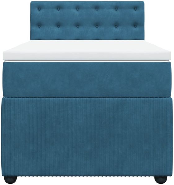 vidaXL Boxspringbett mit Matratze Blau 90x190 cm Samt 3289918 Bild 6