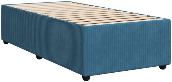 vidaXL Boxspringbett mit Matratze Blau 90x190 cm Samt 3289918 Bild 9