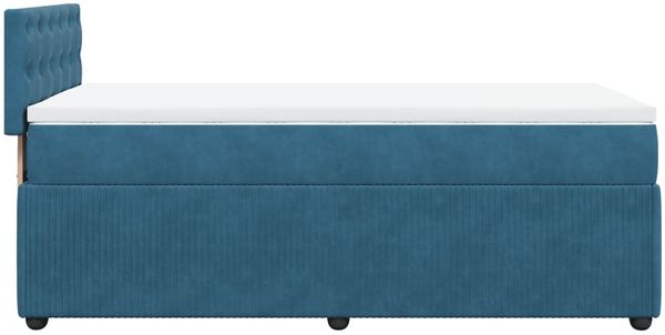 vidaXL Boxspringbett mit Matratze Blau 90x190 cm Samt 3289918 Bild 7