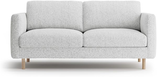 Micadoni Sofa Eden 2-Sitzer Strukturierter Stoff Hellgrau Melange