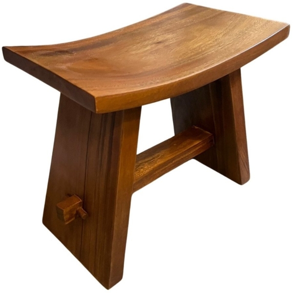 LebensWohnArt Sitzhocker Massiver Suarholz-Hocker ZEN 50cm Dunkelbraun Handarbeit