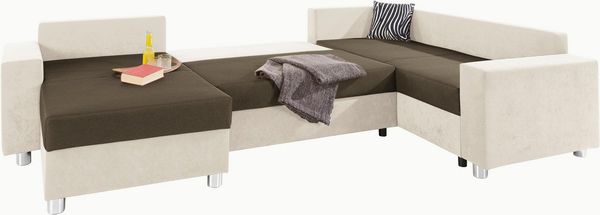 COLLECTION AB Wohnlandschaft Paris U-Form, mit Federkern, wahlweise mit Bettfunktion und Bettkasten