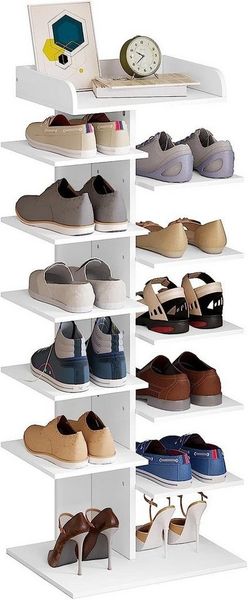 Woltu Schuhregal, 1-tlg, weiß, mit 12 Ebenen, platzsparendes Schuhorganizier