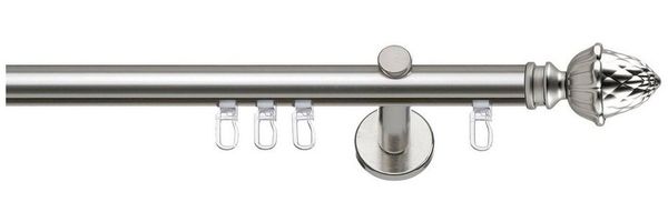 SN DECO GROUP Gardinenstange Innenlaufgarnitur Nantes, Ø 19 mm, 1-läufig, Fixmaß, Verschraubt, Aluminium, Komplettset