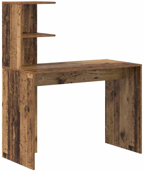 vidaXL Schreibtisch mit Regal Altholz 102 x 50 x 124 cm Holzwerkstoff 869360