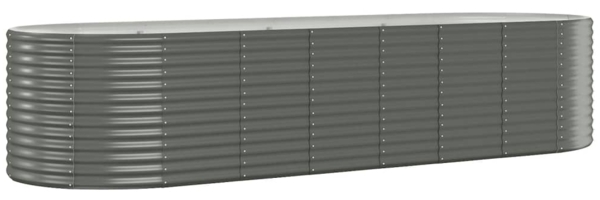 vidaXL Hochbeet Verzinkter Stahl 322x100x68 cm Grau 319069