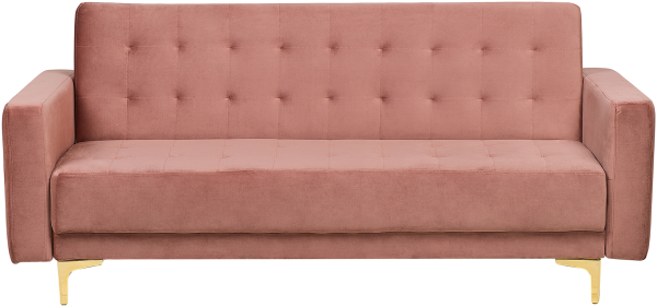 Schlafsofa 3-Sitzer Samtstoff rosa ABERDEEN