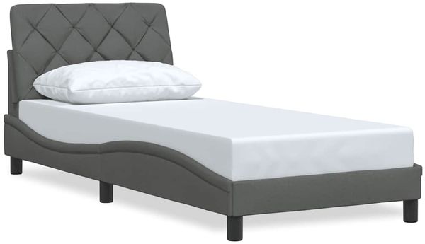 Einzelbettgestell Design für Erwachsene ohne Matratze Dunkelgrau 80x200 cm Stoff d4664e