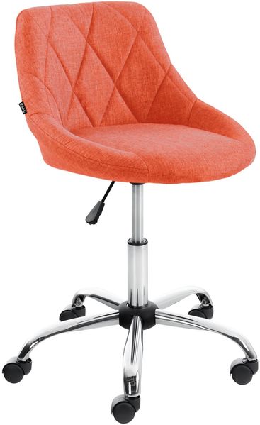 Arbeitshocker AARHUS - 47 x 49 x 71 cm, Stoff, Orange | Arbeitsstuhl Drehhocker Rollhocker Bürohocker